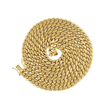 10k Yellow Semi-Solid Gold Cuban Link Chain 5.5 mm